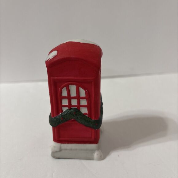 Vintage Christmas Village UK Phone Booth Porcelain Bisque Rex Lee 1990 Dickens - Picture 3 of 6